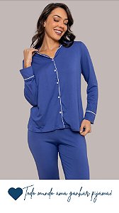 Azul Denim- Pijama Americano Longo