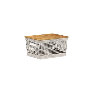 Cesto organizador Ou 8L com tampa de bambu Linha Grid