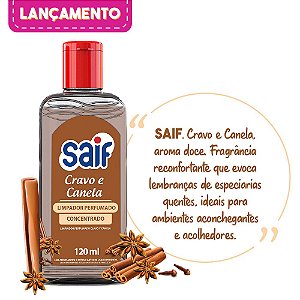 Limpador Perfumado Concentrado Cravo e Canela 120ml Saif