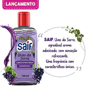 Limpador Perfumado Concentrado Uvas da Serra 120ml Saif