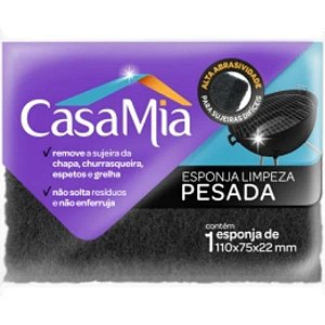 Esponja Limpeza Pesada Preto Casa Mia