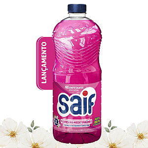 Desinfetante Flores do Mediterrâneo Mata 99,9% bactérias e fungos Saif 2L