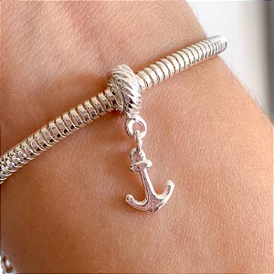 Berloque âncora banhado a prata