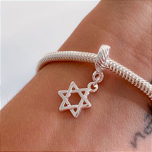 Berloque estrela de Davi banhado a prata