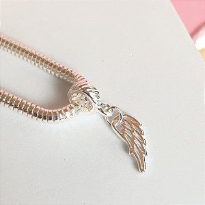 Berloque mini asa banhado a prata