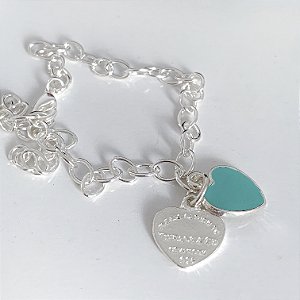 Pulseira elos inspiração tiffany banhado a prata
