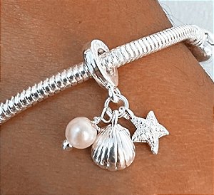 Berloque patuá mar banhado a prata