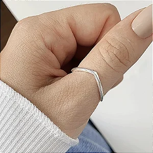 Anel v liso banhado a prata