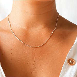 Corrente veneziana 45cm avulsa banhado a prata