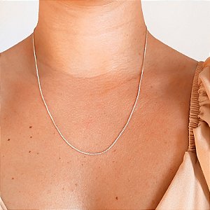Corrente veneziana 50cm avulsa banhado a prata