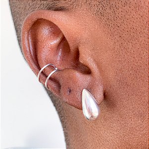 Piercing fake 2 fios banhado a prata