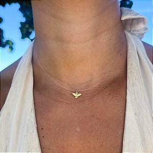 Cordão nylon mini Espírito Santo banhado a prata