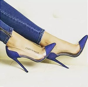 SCARPIN  JEANS - SALTO 7 CM