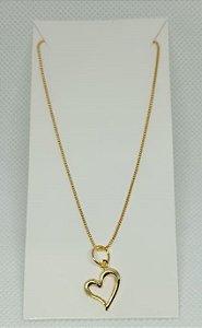 Colar Coração Vazado Banhado a Ouro 18k