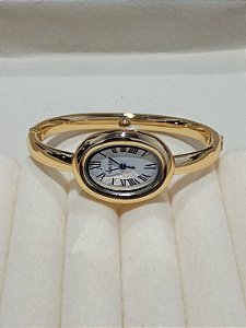 Relógio Feminino Dourado Inspiração Cartier