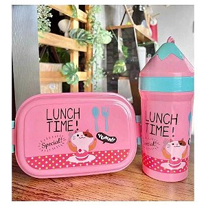 Lancheira Potinho Marmita Infantil Escolar Com Divisória