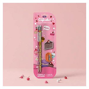 Kit Escolar Infantil Fofo 2 Lápis Hb Borracha Apontador