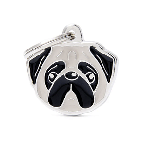 Plaquinha de Identificação Raça Pug Abricó - MyFamily - 217201