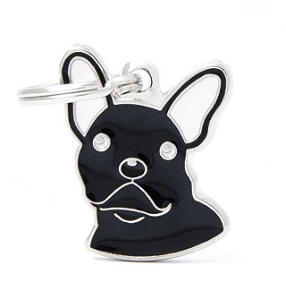 Plaquinha de Identificação Raça Bulldog Francês Preto - MyFamily - 484147