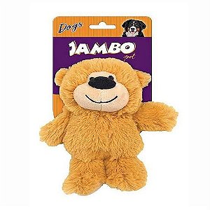 Pelúcia Happy Bear P - Ursinho Bege com Apito - Jambo - 56383
