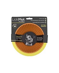 Tapete de Lamber e Comedouro Laranja - LickiMat Wobble - 567753