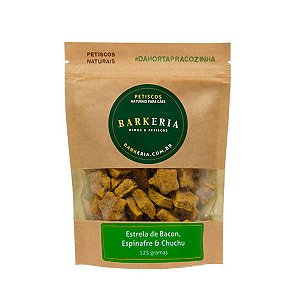 Petisco Estrela de Bacon, Espinafre e Chuchu 125g - Barkeria - 967336