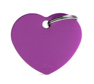 Plaquinha de Identificação Coração Roxo - MyFamily - 57010