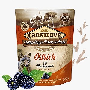 Pouch Comida Úmida Avestruz C/ Aromas 300g - Carnilove - 682371