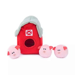 Pelúcia Interativa Esconde Petisco Burrow Celeiro de Porquinhos - ZippyPaws - 157890