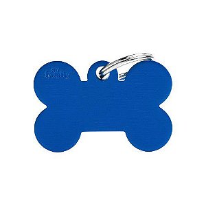 Plaquinha de Identificação Osso Azul - MyFamily