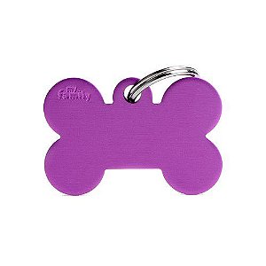 Plaquinha de Identificação Osso Violeta - MyFamily