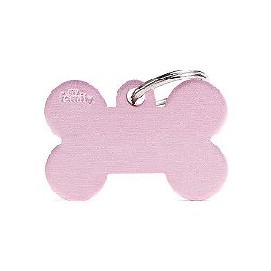 Plaquinha de Identificação Osso Rosa - MyFamily