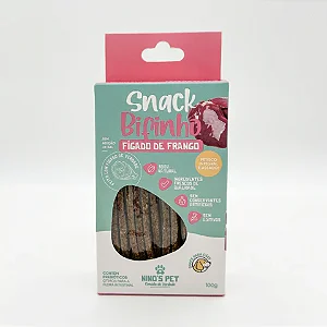 Petisco Bifinho Natural de Figado de Frango 100g - Nino´s Pet - 327720