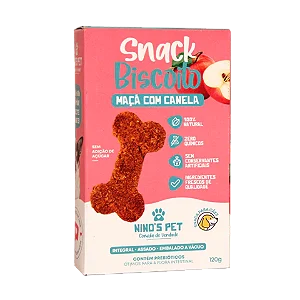 Biscoito de Maçã com Canela 120g - Nino´s Pet - 233670