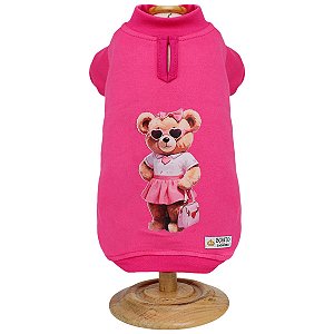 Blusa Moletom Urso Rosa - Bonito pra Cachorro - 997322