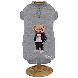 Blusa Moletom Urso Cinza - Bonito pra Cachorro - 892326