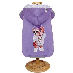 Blusa Moletom com Capuz Urso Lilás - Bonito pra Cachorro - 948975