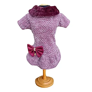 Vestido Lã Mescla Bordô - Pink & Fanny - 54976