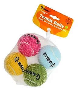 Bolas de Tênis Coloridas C/Apito 6,5cm 4 Uni - Petta - 830377