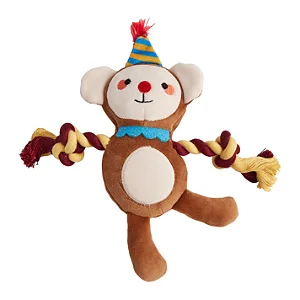 Brinquedo Pelúcia Macaco com Corda e Apito - Fofos - DCF18882