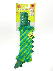 Brinquedo Mordedor de Corda Jacaré com Apito 36cm - Fofos - DCF18849