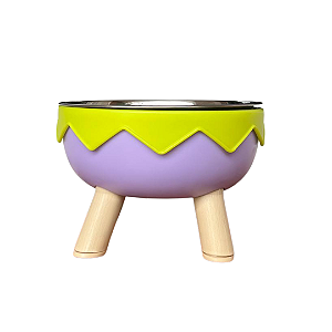 Comedouro Alto de Sorvete Roxo com Tigela de Inox 350ml - Pupet´s