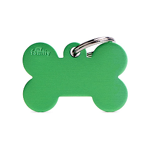 Plaquinha de Identificação Osso Verde G - MyFamily