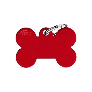Plaquinha de Identificação Osso Vermelho - MyFamily