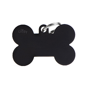 Plaquinha de Identificação Osso Preto - MyFamily