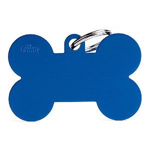 Plaquinha de Identificação Osso Azul Escuro - MyFamily