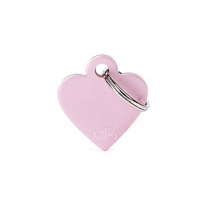 Plaquinha de Identificação Coração Rosa P - MyFamily