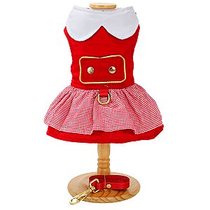 Vestido Peitoral de Natal com Guia para Cachorro - Bonito pra Cachorro