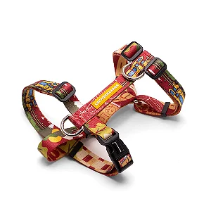 Conjunto Peitoral em H e Guia para Cães Estampado Road - Cachorreiros