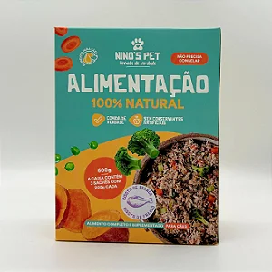 Kit Sachês de Comida Natural Carne com Legumes ou Carreteiro Suíno 600g - Nino´s Pet